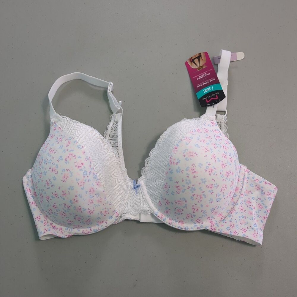 Maidenform Convertible T-Shirt Bra floral new with tags 36d